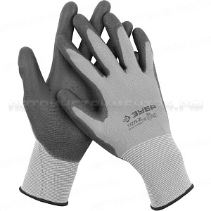 Перчатки ЗУБР "МАСТЕР" для точных работ с полиуретановым покрытием, размер M (8)